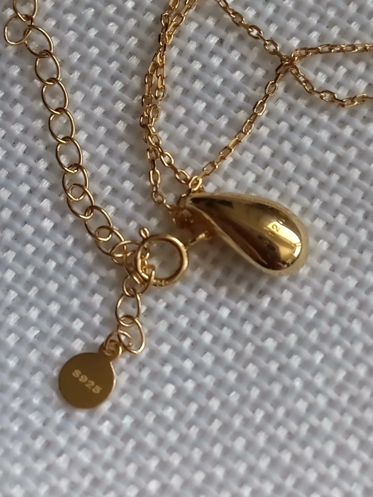 Collier goutte d'or,  plaqué or s925